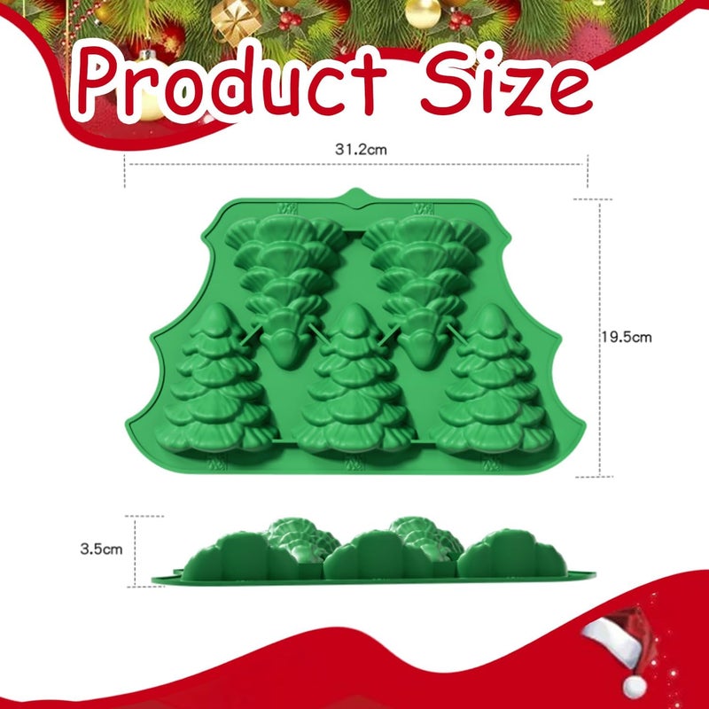 Mtruil 1 Pcs Christmas Silicone Molds Chocolate Candy Moulds 3D Christmas Tree Shape Mold Candy for Chocolate Gummy Soap Jelly Wax Melt Ice Cubes Cake Decorations - Image 3